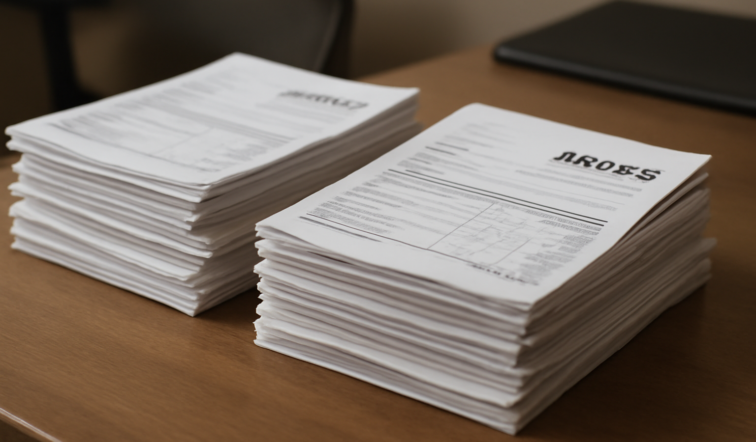 piles de factures sur un bureau