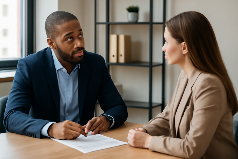 manager et collaborateur en entretien individuel