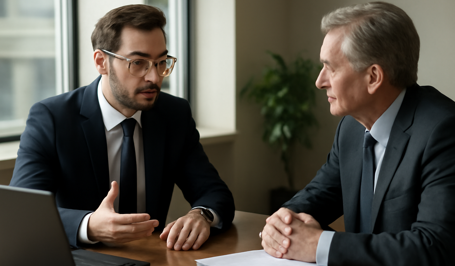 rencontre entre dirigeant et conseiller banque