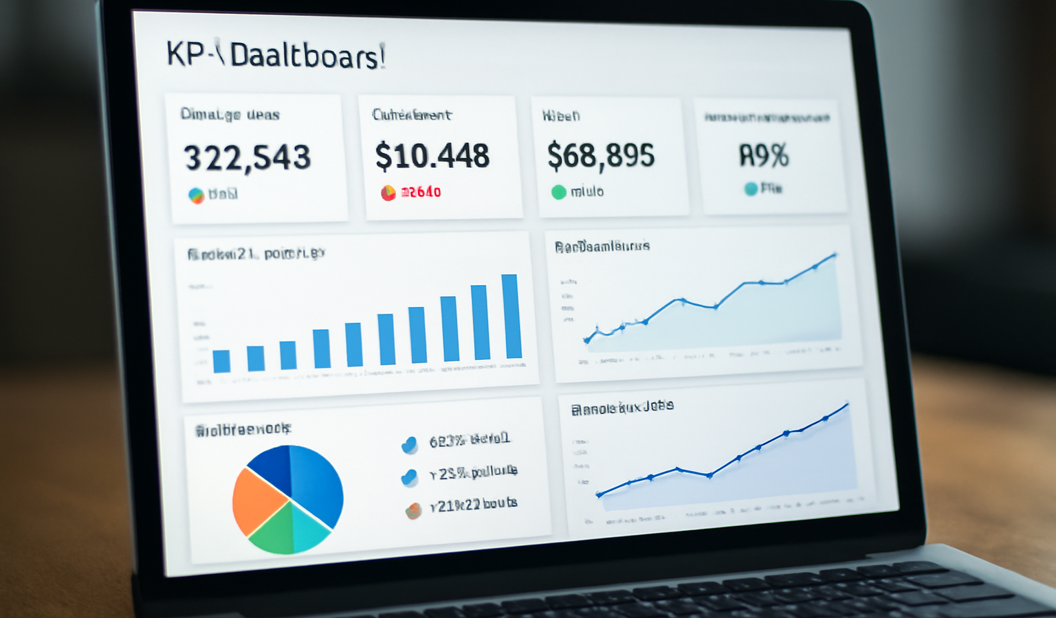 tableau de bord avec KPIs et graphiques