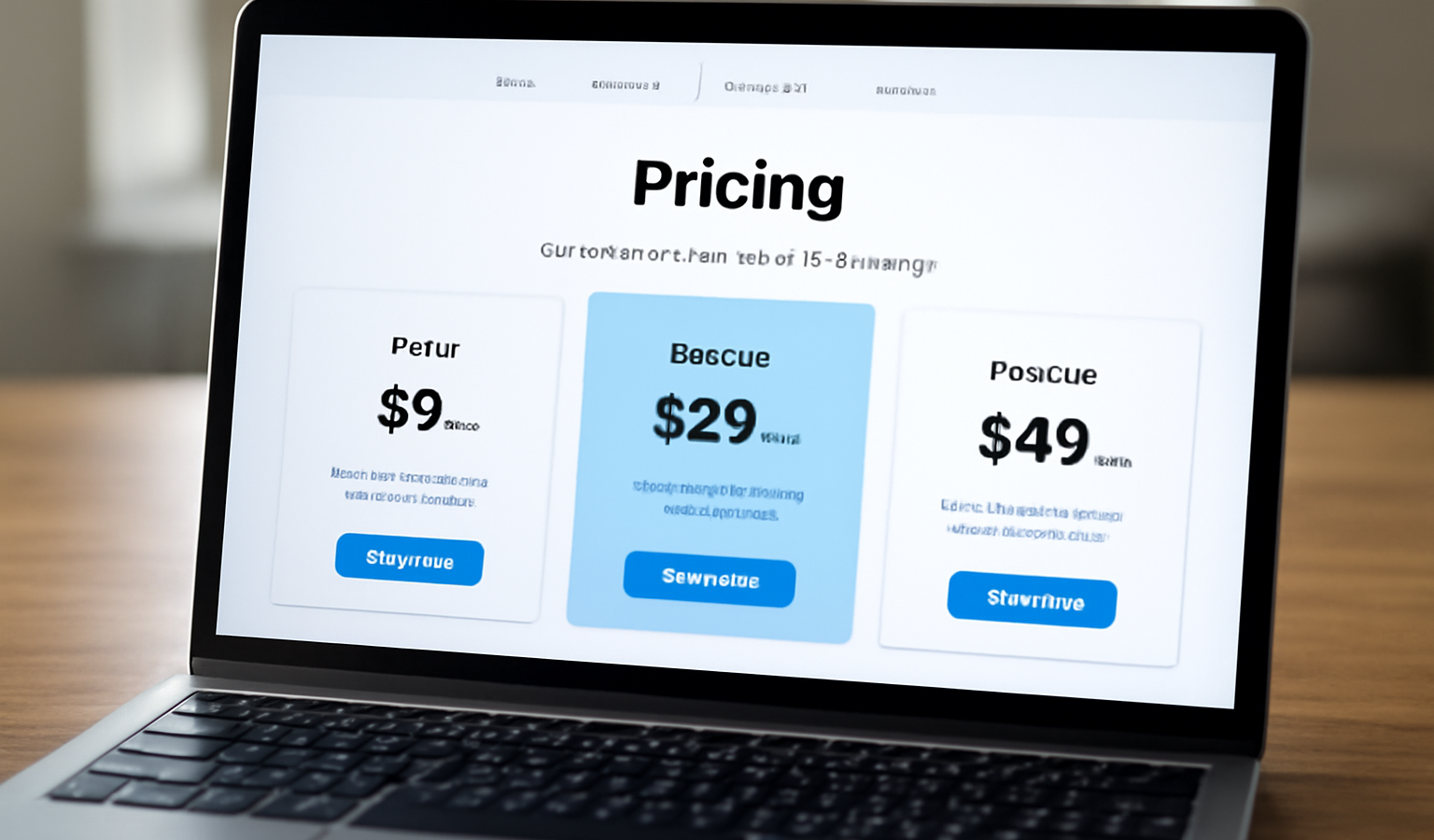 ordinateur montrant page tarifaire d'un service en ligne