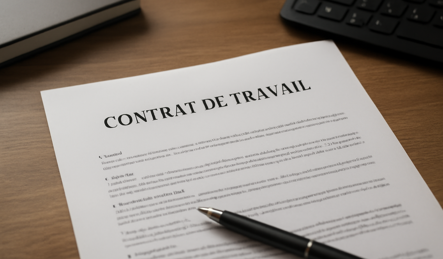 contrat de travail ouvert sur bureau