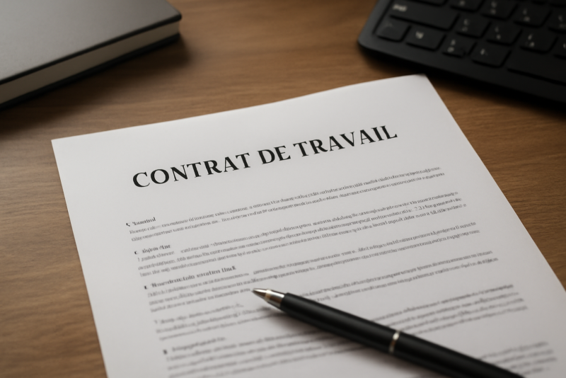 contrat de travail ouvert sur bureau