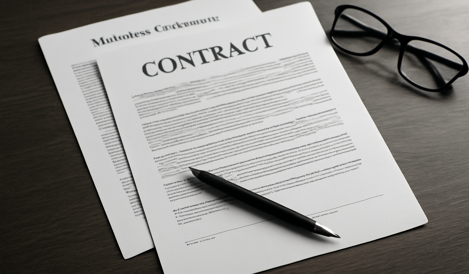 documents juridiques et contrat sur table