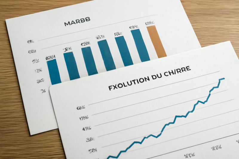graphiques comparant marges et evolution chiffre
