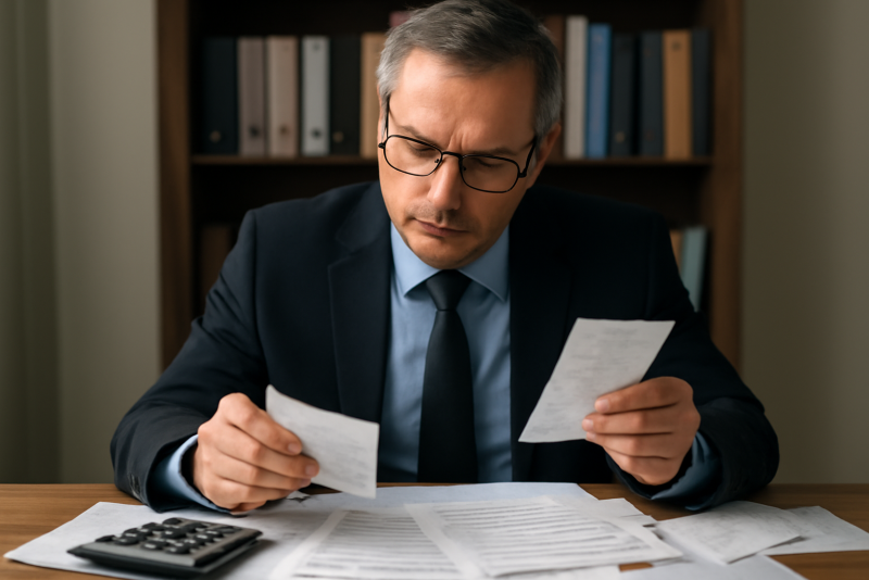 expert fiscal examinant des factures et reçus