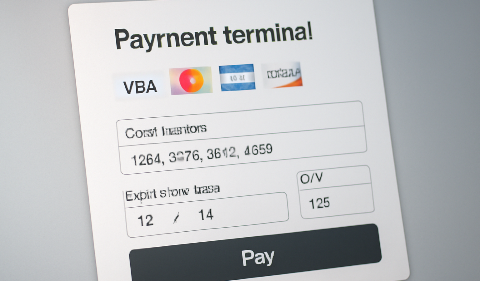 terminal de paiement en ligne affiché sur écran