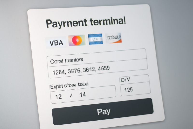 terminal de paiement en ligne affiché sur écran