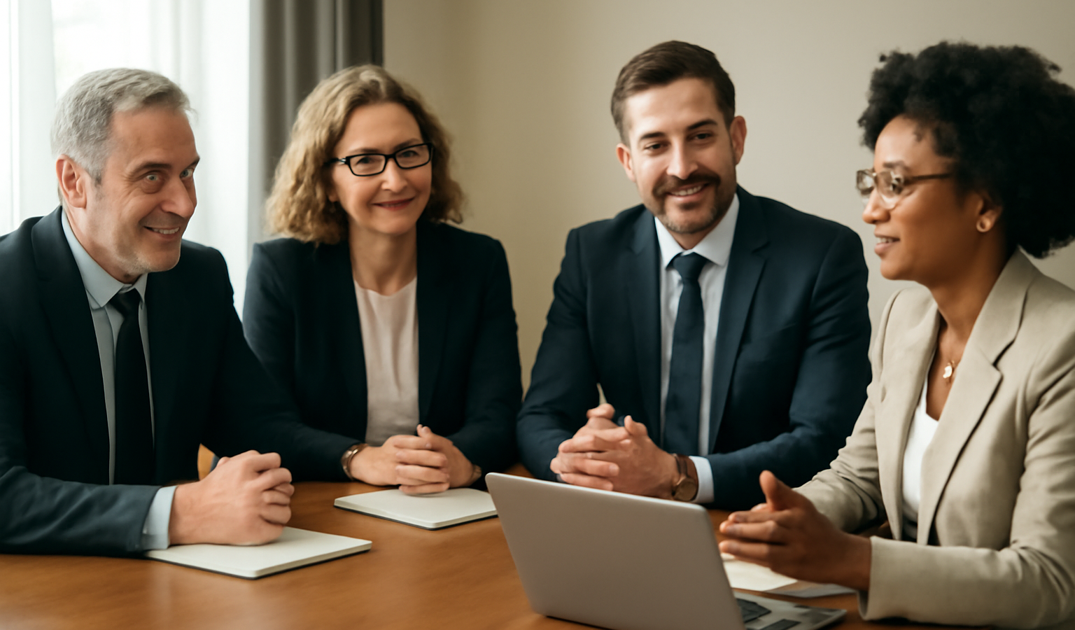 membres comité dirigeant autour d'une table