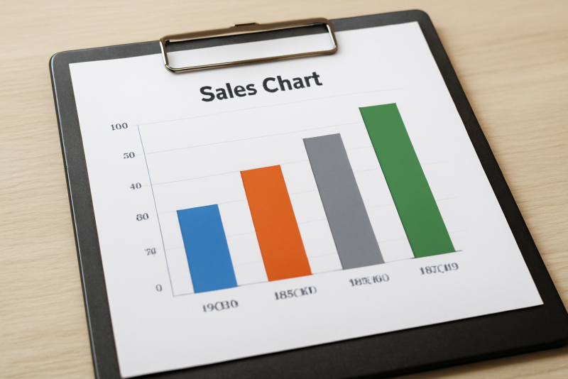 graphique de ventes avec plateau visible