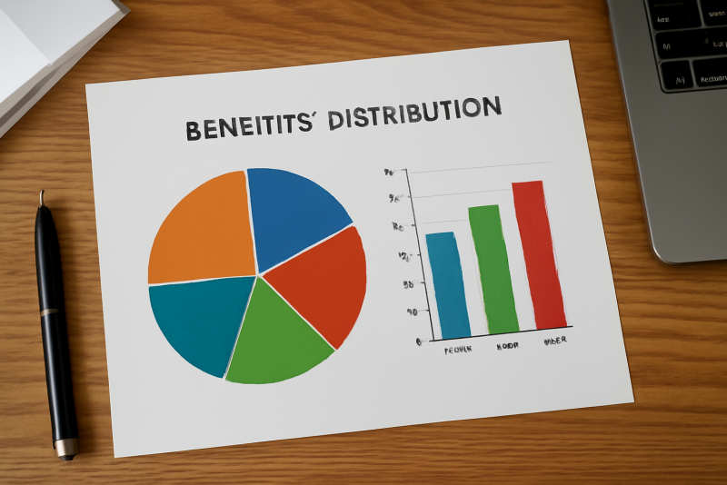 graphique repartition des benefices sur bureau