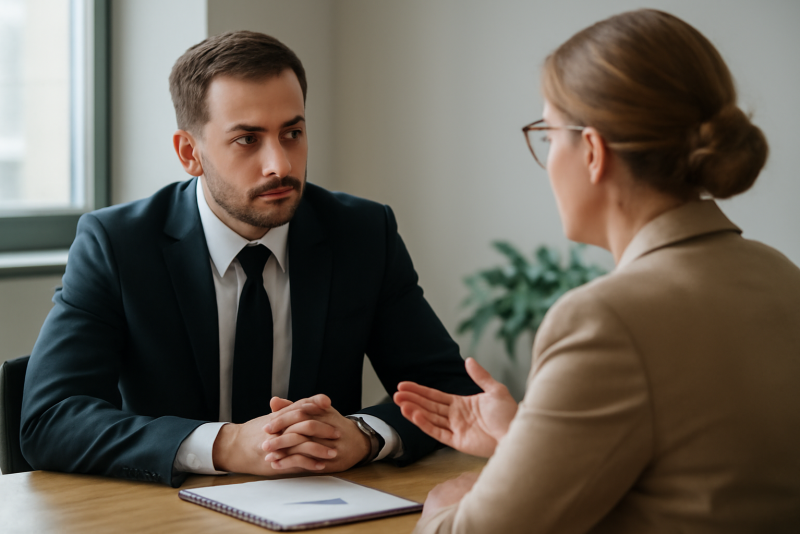 manager recevant feedback lors d'entretien