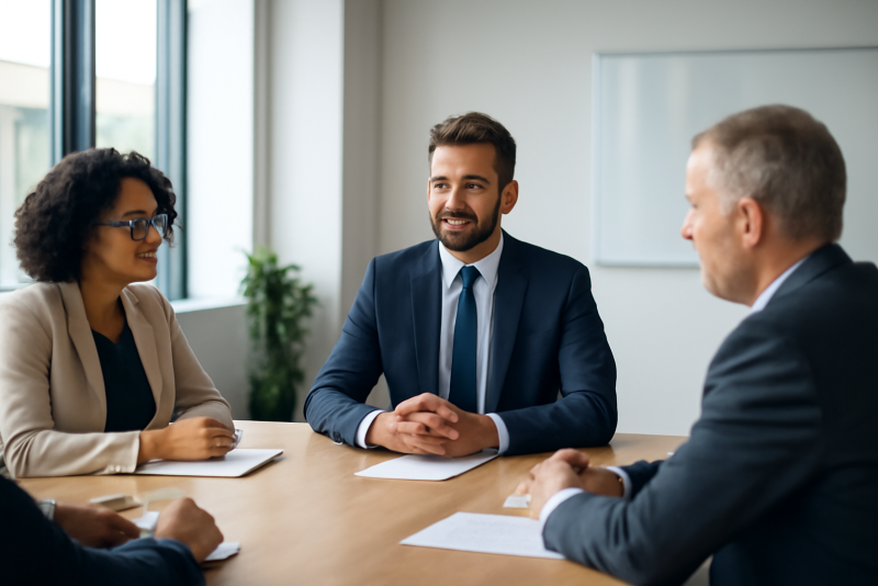 reunion entre consultant externe et dirigeants