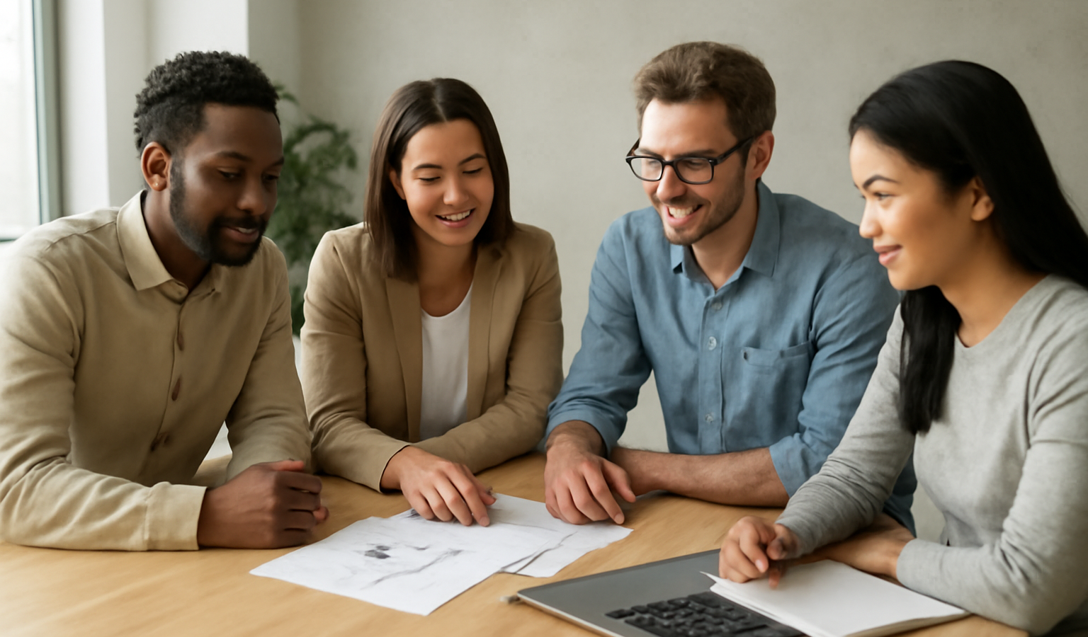 equipe reunie autour d'une table de travail