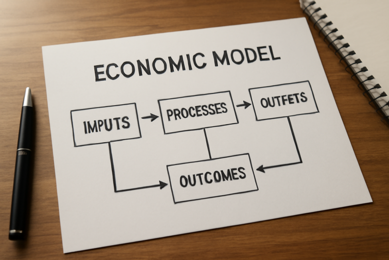 schema de modele economique sur table