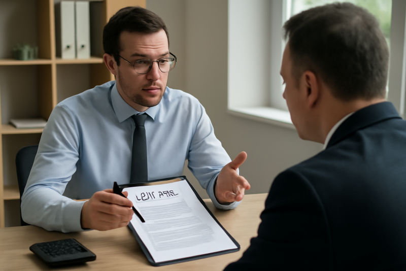 comptable expliquant options juridiques a dirigeant