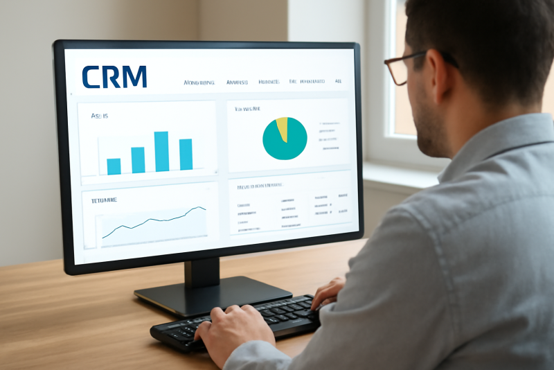utilisateur consultant tableau CRM sur ecran