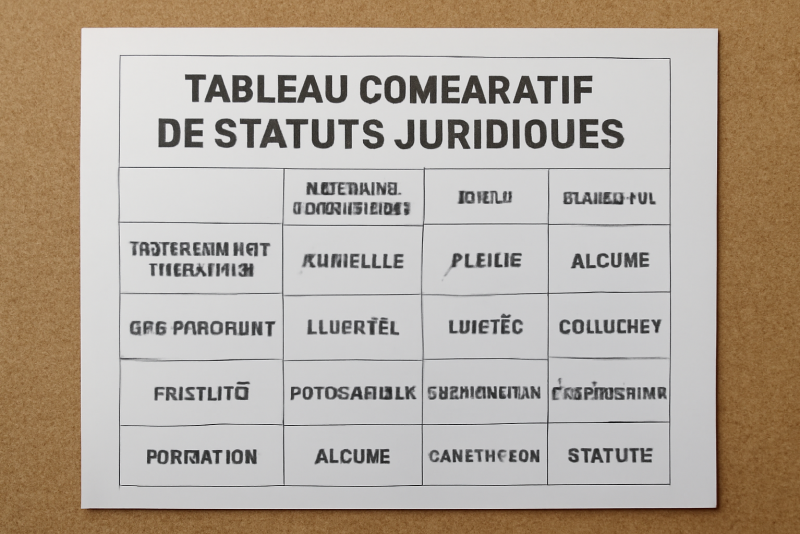 tableau comparatif de statuts juridiques