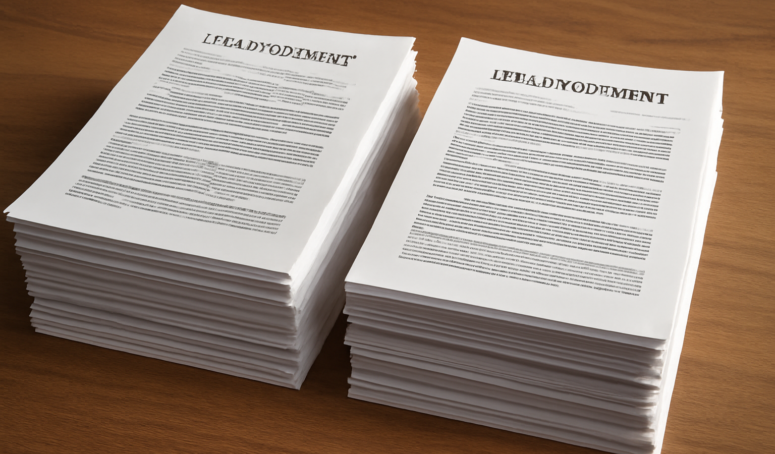 deux piles de documents juridiques cote a cote