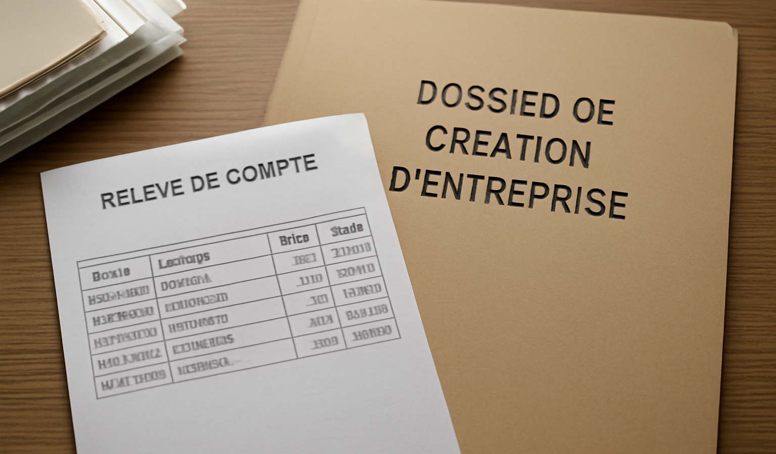 documents bancaires et dossiers de creation d'entreprise