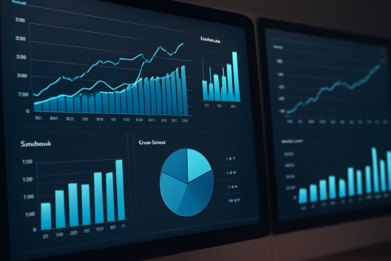tableaux de bord financiers affichant graphiques