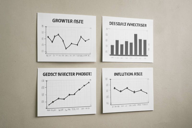 graphes d'évolution économique au mur