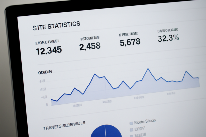 écran avec statistiques de site et graphique