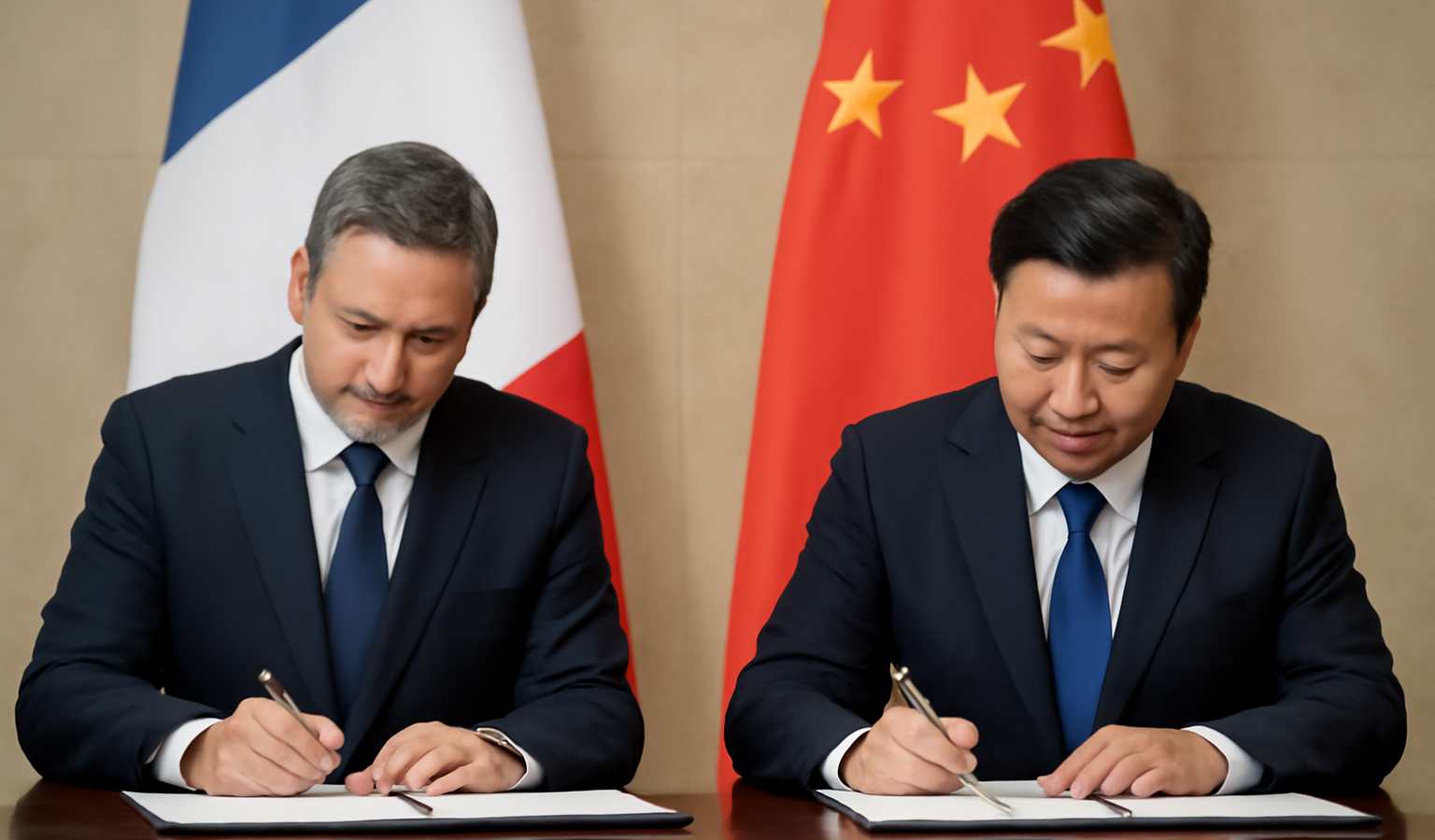 deux dirigeants signant un accord de partenariat
