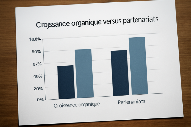 graphe comparatif croissance organique versus partenariats