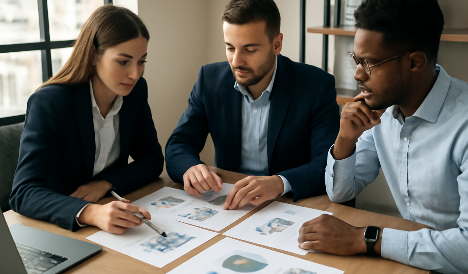 graphes de performance et equipe analysant chiffres