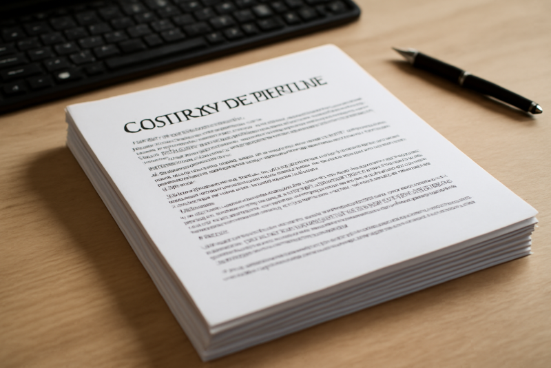 contrats de travail empiles sur bureau
