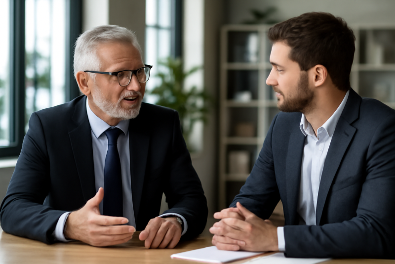 manager senior discutant avec remplaçant potentiel