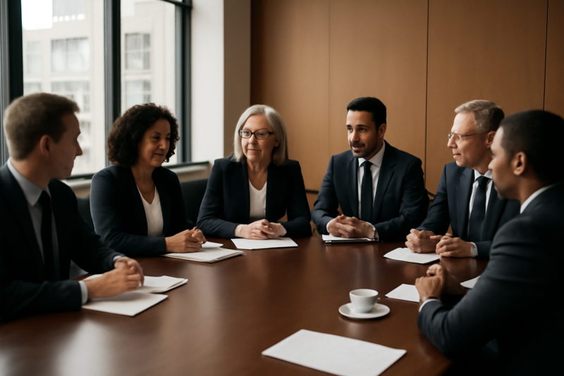 conseil d'administration autour d'une table
