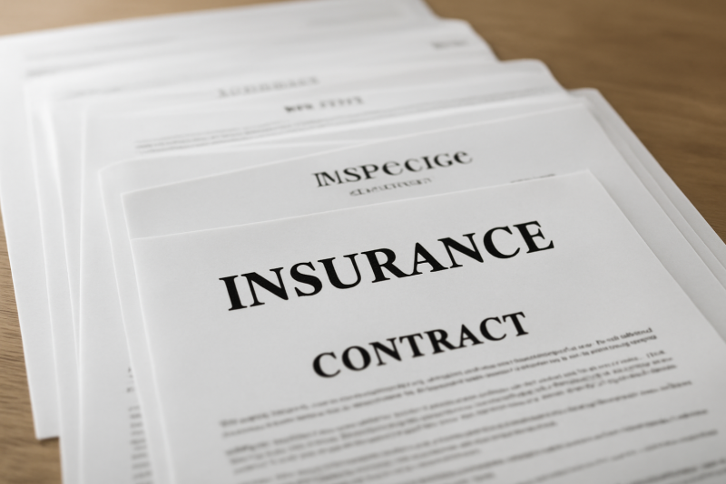 piles de polices d'assurance et contrats