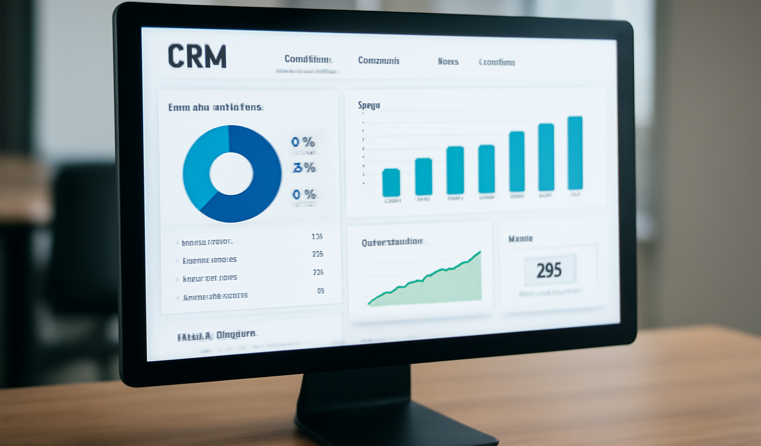 tableau de bord CRM sur écran