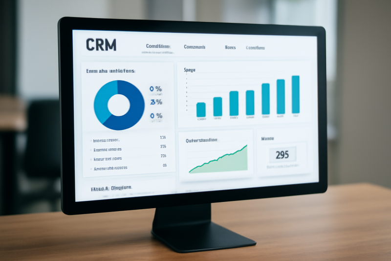 tableau de bord CRM sur écran