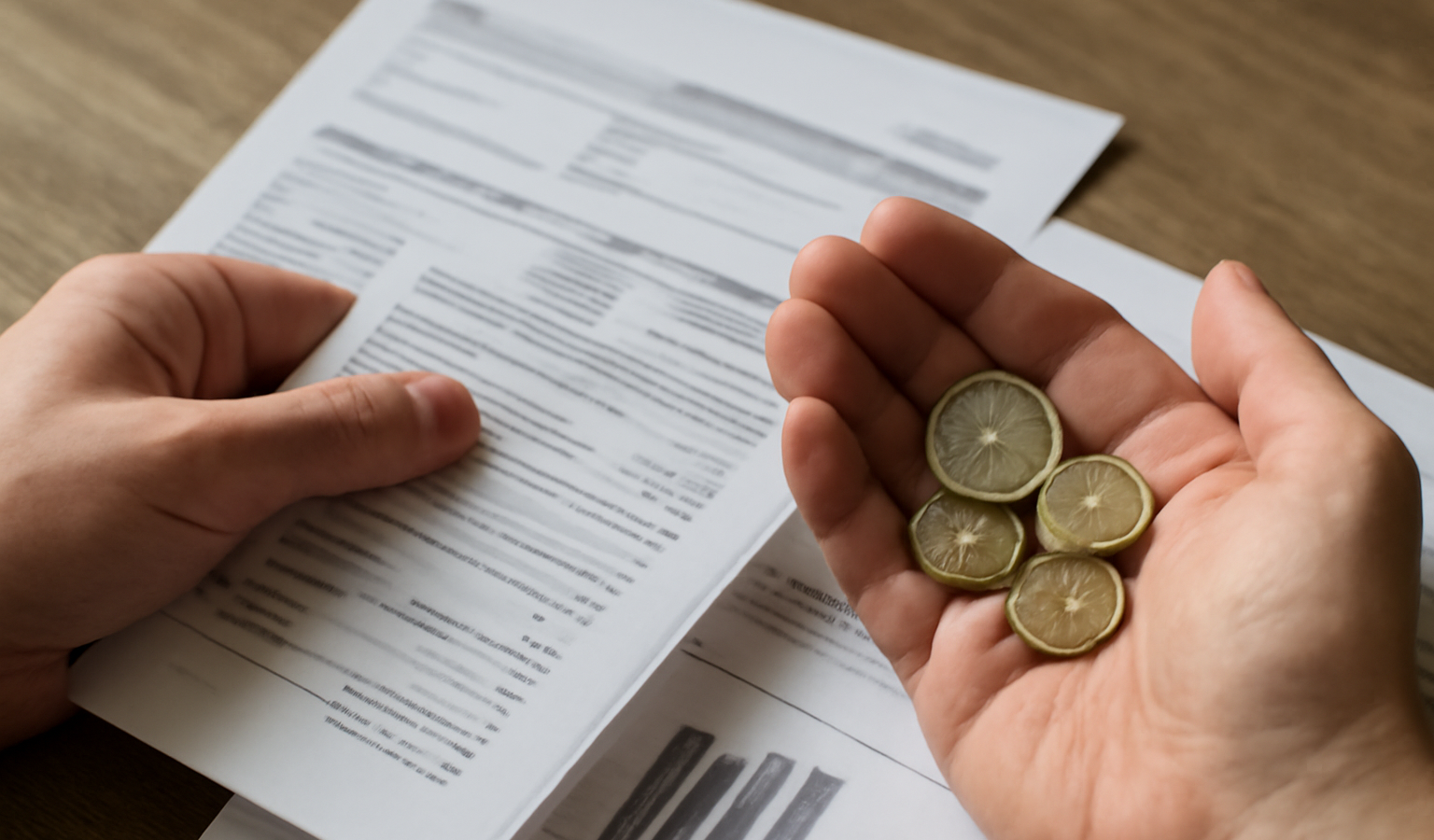 mains serrant pièces et documents financiers