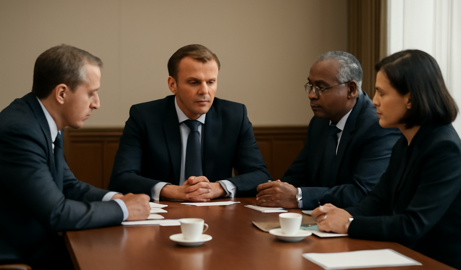 dirigeants discutant autour d'une table