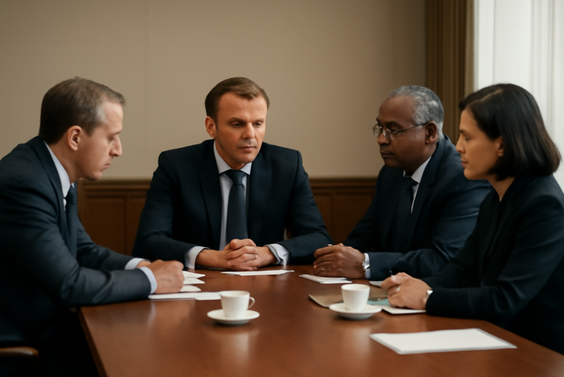 dirigeants discutant autour d'une table