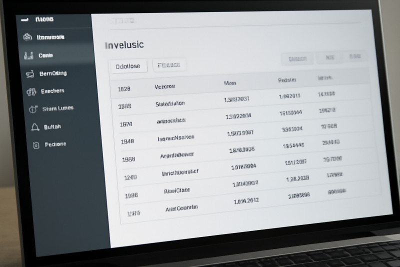 ecran de logiciel comptable avec factures