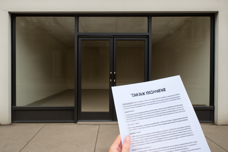 devanture de local commercial vide et contrat