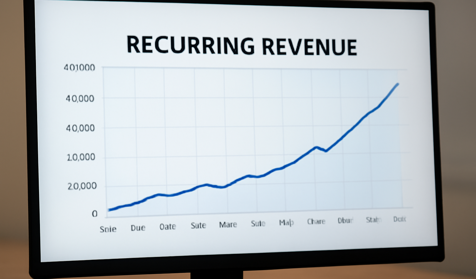 écran affichant graphique de revenus récurrents