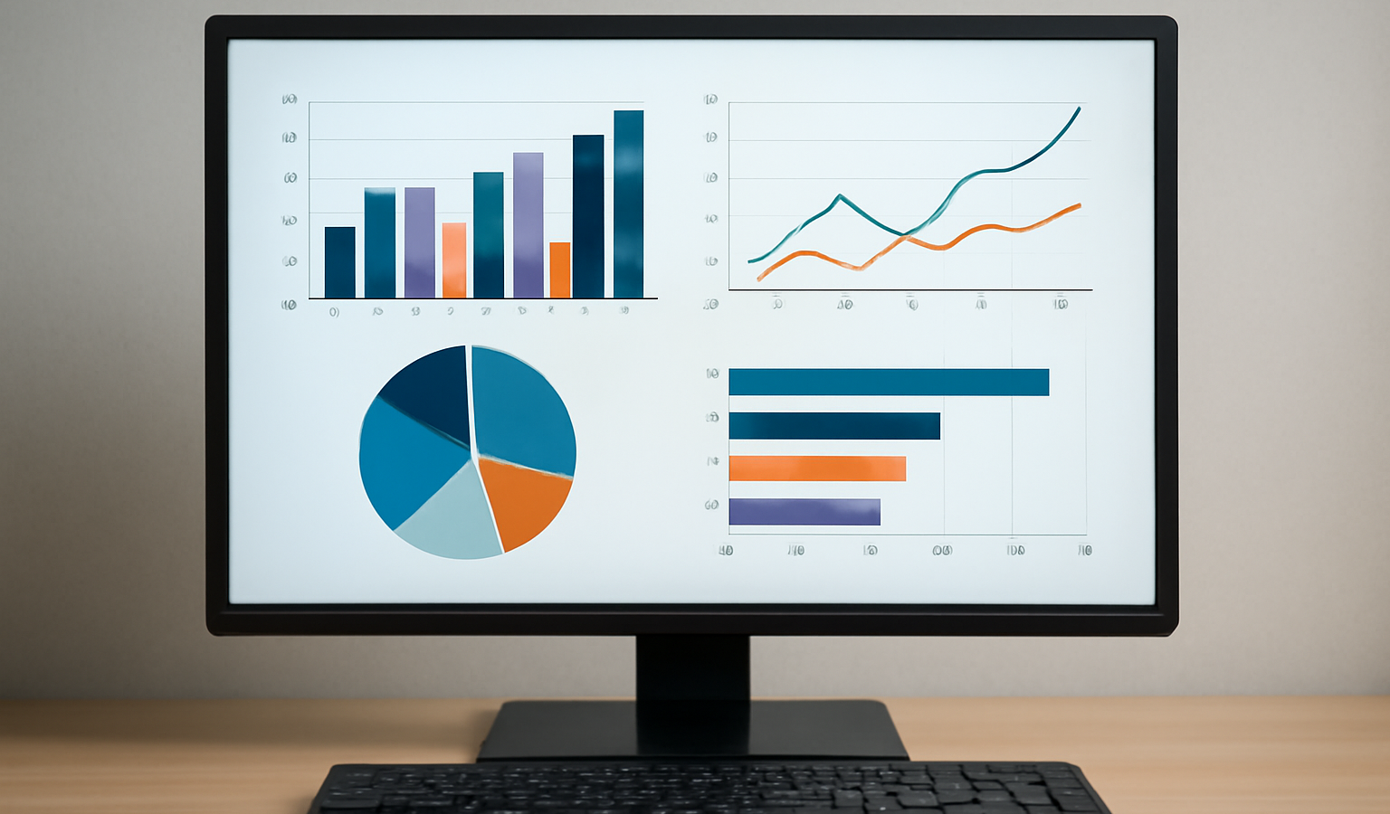 graphiques comparatifs sur ecran d'ordinateur