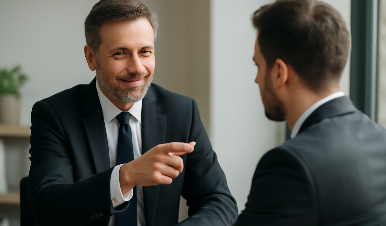 dirigeant confiant responsabilité à collaborateur