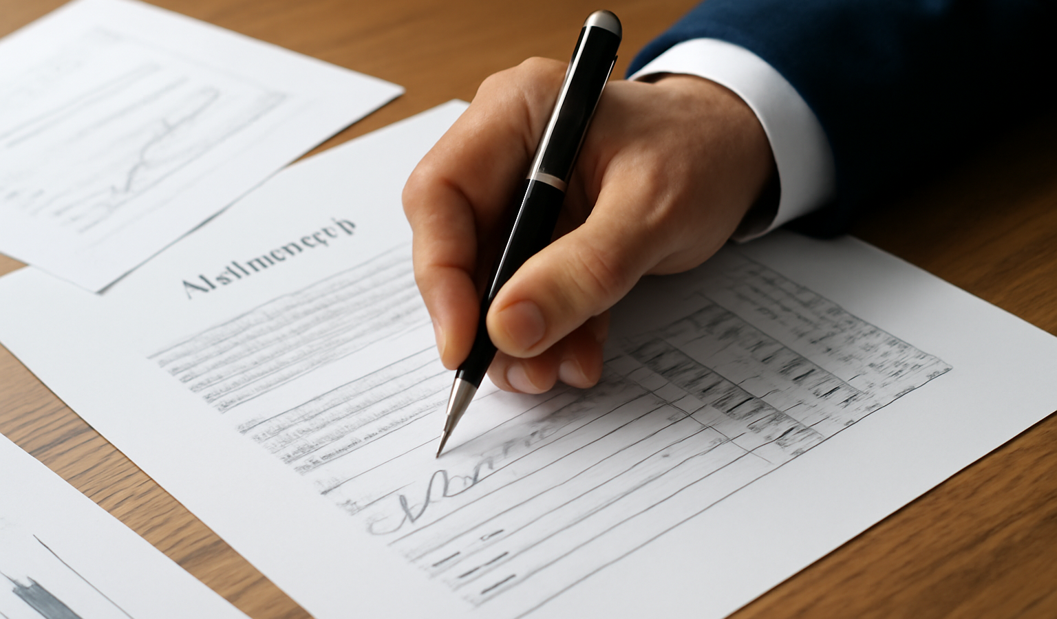 main signant accord devant documents financiers