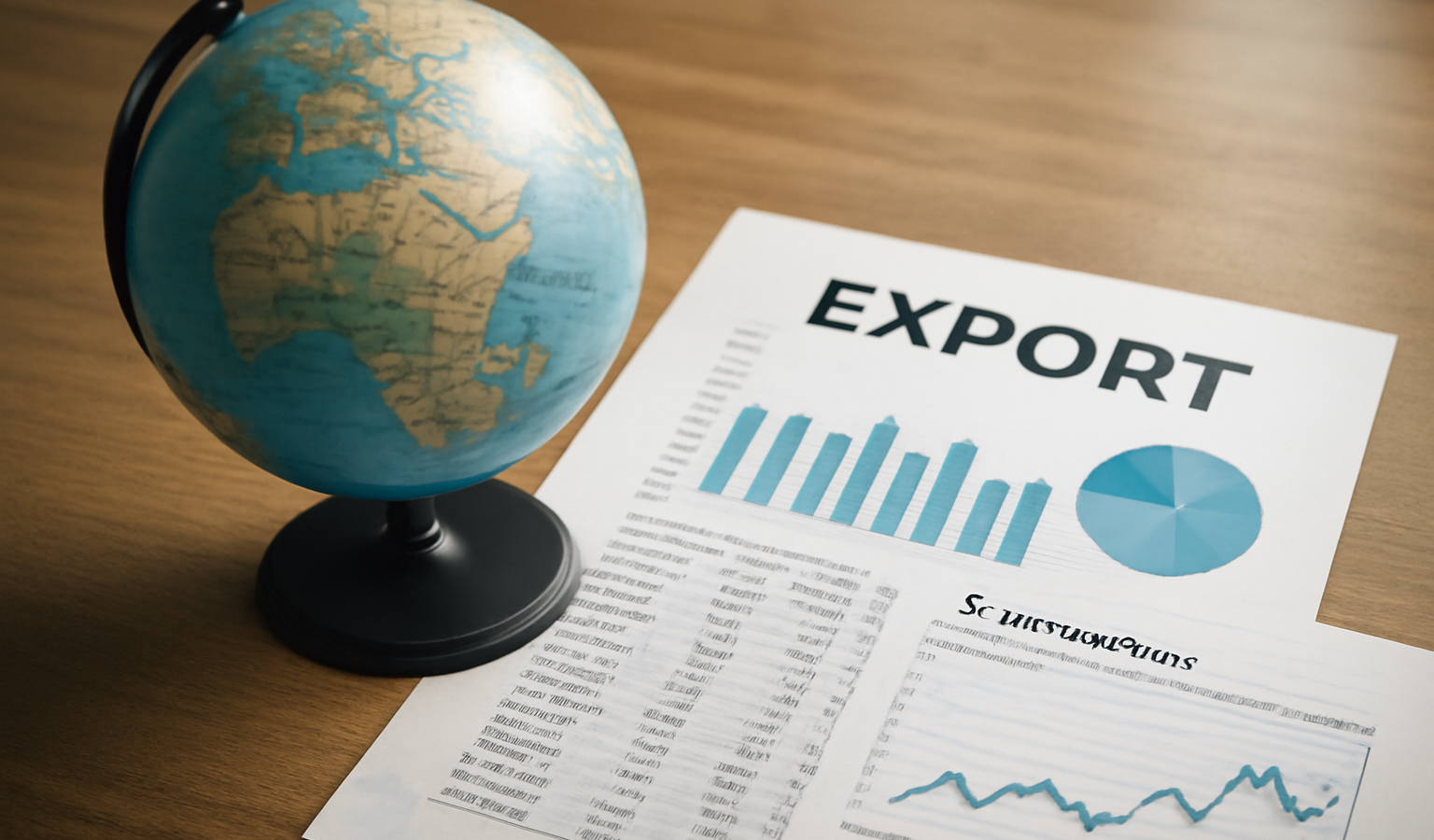 globe sur table et rapports d'exportation