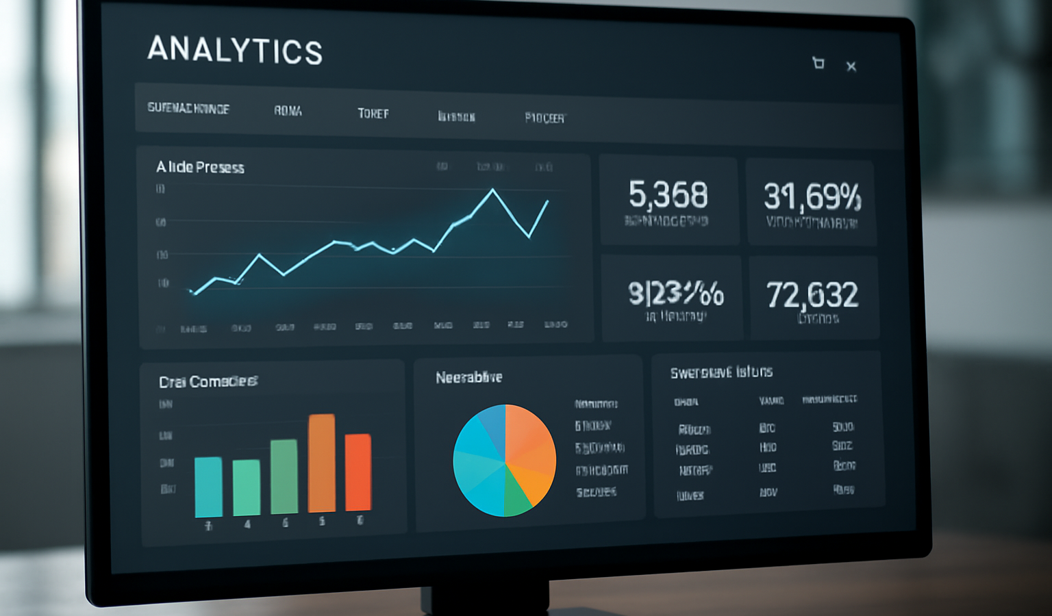 tableau de bord analytic sur grand ecran