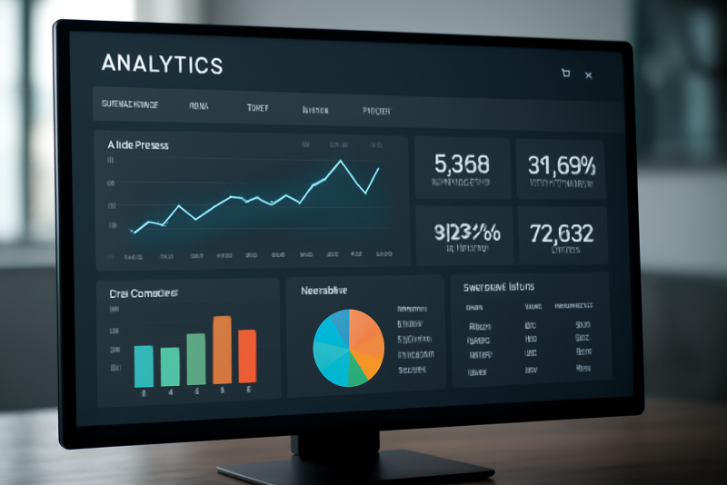 tableau de bord analytic sur grand ecran