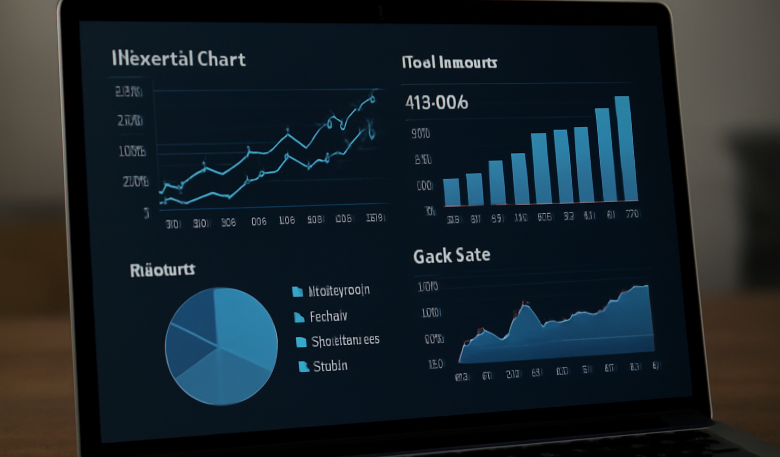 tableau de bord financier affichant graphiques