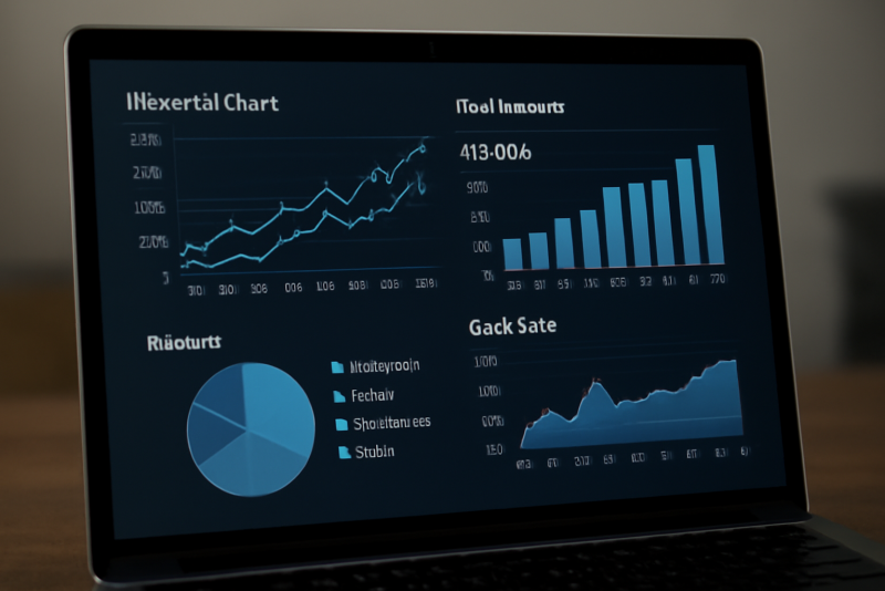 tableau de bord financier affichant graphiques